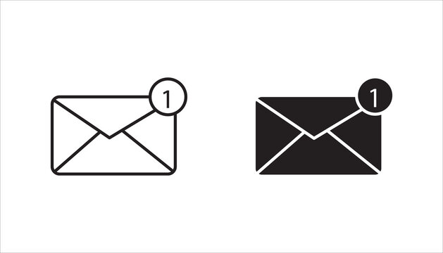 New notification and message icon set. Social media concept.