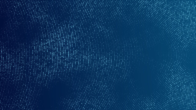 Abstract Numbers Circular Matrix Background. Binary Computer Machine Code On Arcs. Coding Programming Hacker Concept. Computer Science or Network Security Education Vector Background