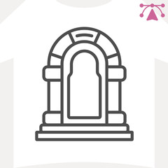 Fototapeta premium Magic portal line icon, enchanted, gate concept. Vector graphics. Door to other realms, arch sign and editable stroke, outline style icon for mobile or web design.