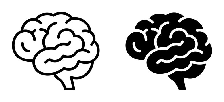 Brain Icons, Neural Network Graphics, Medical Science Vector Art, Cognitive Function Symbols