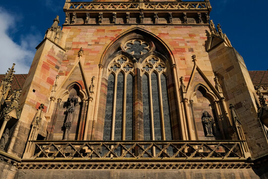 Gothic church window detail in Colmar