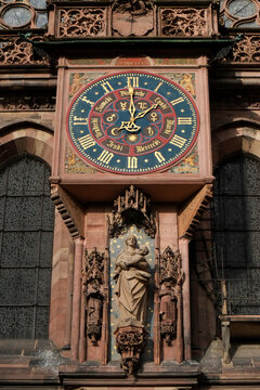 Astronomical clock detail in Strasbourg, France