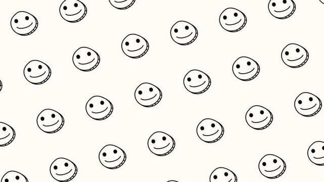 seamless Smiley face pattern  looping animation
