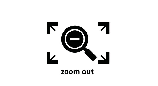 Vector illustration of zoom out icon, magnifying glass with minus sign vector illustration on a transparent background
