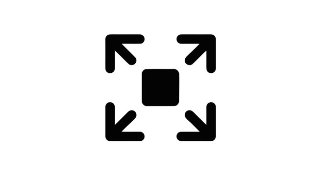 Vector illustration of fullscreen icon, expand symbol, vector illustration on a transparent background