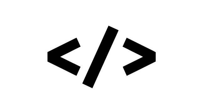 Vector illustration of programming code icon on a transparent background