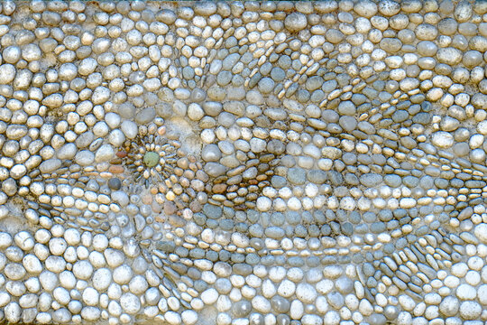 Decorative pebble mosaic pattern