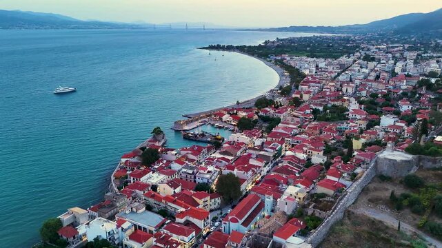 City of Nafpaktos in Aetolia-Acarnania, near Gulf of Corinth, Greece