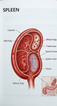 Anatomy of human spleen organ.