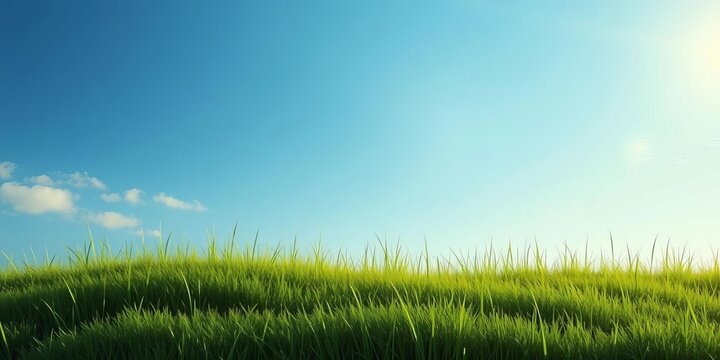 Smooth, unbroken grassy outline against a bright sky,  photo,  pasture