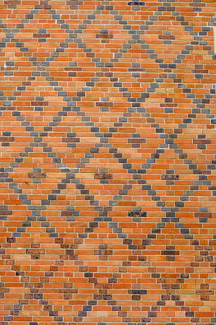 Decorative patterned brick wall