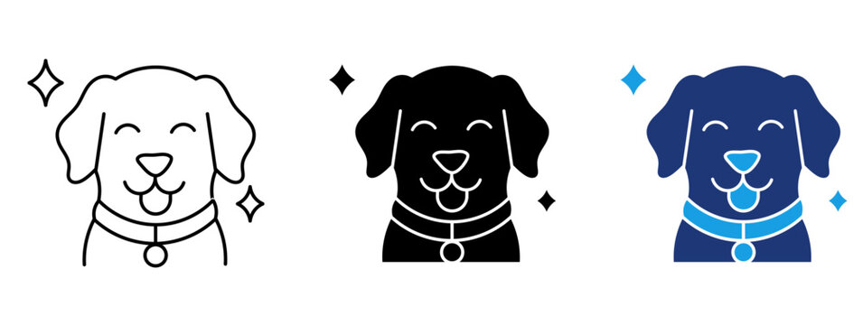 Happy Pet Dog and Puppy icon collections.