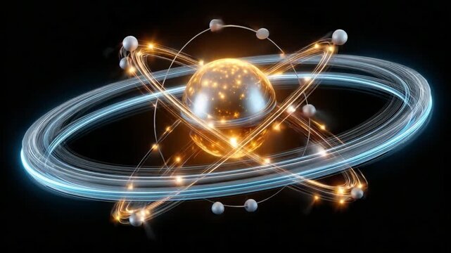 The Enigmatic Atomic Nucleus: A captivating illustration that showcases the core of an atom, radiating with the glow of energy and the intricate dance of electrons.