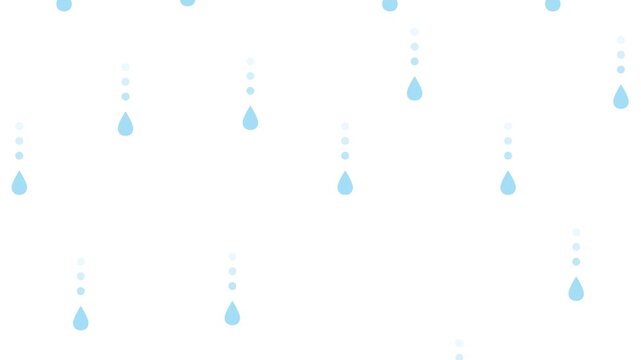 雨粒が落ちるアニメーション　雨が降る