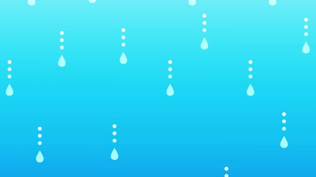 雨粒が落ちるアニメーション　雨が降る