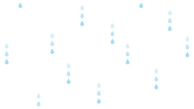 雨粒が落ちるアニメーション　雨が降る