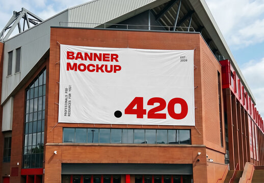 Football Stadium Banner Mockup
