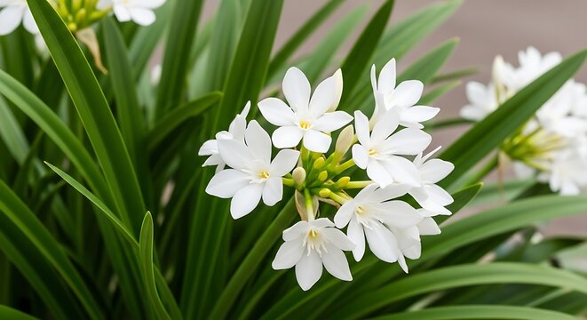 White flowers and green leaves plant.