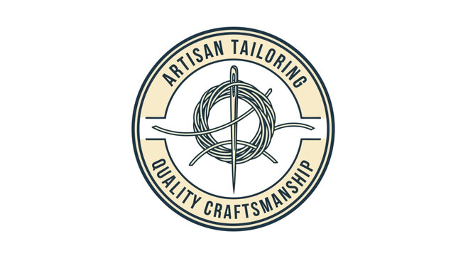 Tailoring craftsmanship logo with scissors.