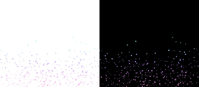 purple sparkle particles border png transparent background, neon glitter dust wave overlay png isolated transparent, colorful twinkle bokeh particle effect png transparent background