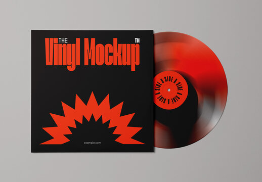 Top View Vinyl Record Mockup