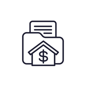 collateral icon, house loans and mortgages line vector