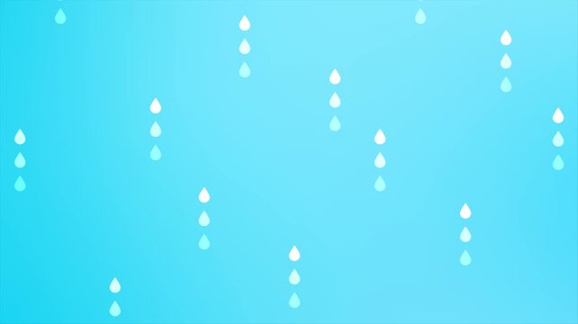 雨粒が落ちるアニメーション　雨が降る