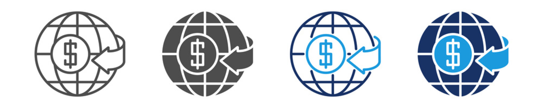 remittances icon set with multi concept