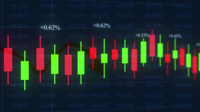 Market Insights: An abstract visualization of market fluctuations, displaying dynamic financial data and trends. Representing the volatility of the financial world through vibrant visuals.