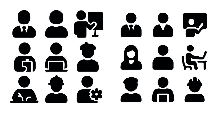 User profile icons representing various people and roles set