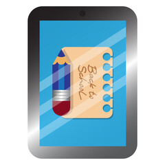 Tablet With Back to School Note Illustration