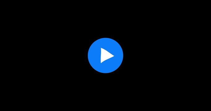 Cursor arrow clicking play and pause button motion graphic animation. Mouse click video play icon for website and mobile design animation on black background