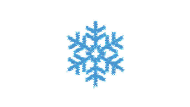 Blue Snowflake Clipart Vector Icon Pattern Cute Handmade Design X-stitch Embroidery Isolated Thread Cross-stitch Sewing Needlework