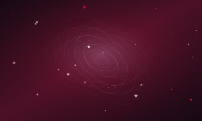 Abstract Cosmic Galaxy Background with Pink Gradient, Glowing Stars, and Stylized Orbital Rings for Tech Design © Rakibs