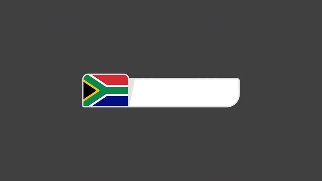 South Africa Flag sports lower third animation with alpha channel background for broadcast, football, and live stream