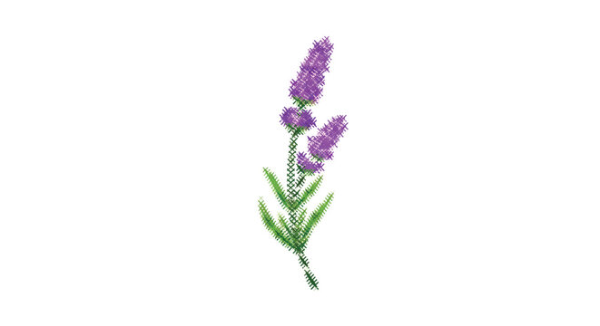 Purple Lavender Cute Embroidery X-stitch Cross-stitch Design Art Pattern Thread Icon Craft Clipart Illustration Isolated Vector