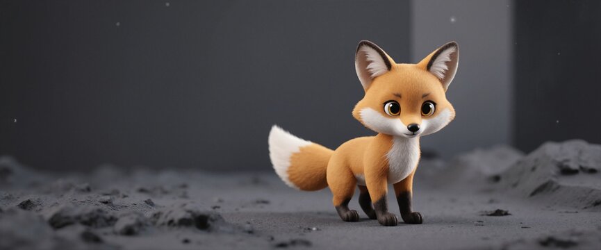 Cute 3D cartoon jackal character