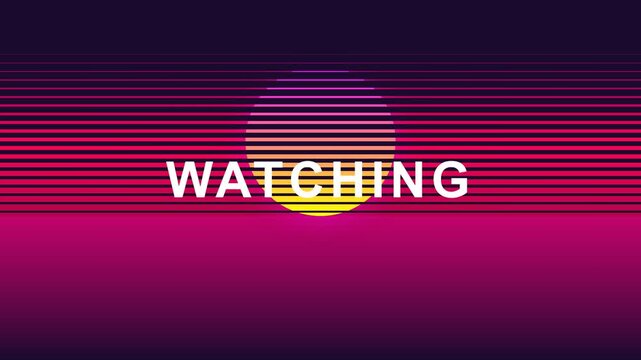 Retro Sunset Retro Wave Scene with Text for Video Outro