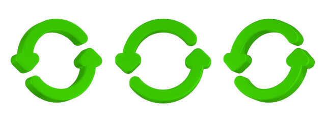 Obraz premium refresh icon 3d render green color