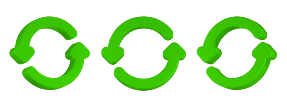 refresh icon 3d render green color