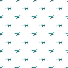 Fototapeta premium Blue dinosaur silhouettes creating a seamless prehistoric animal pattern