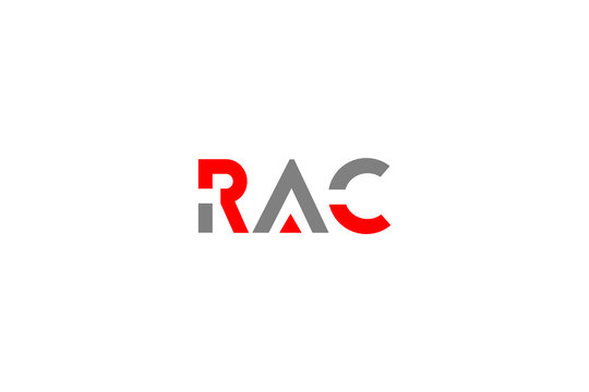Professional RAC Lettermark Logo &ndash; Minimalist Red and Gray Geometric Branding for Corporate Identity