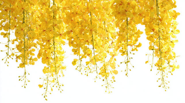 cascading golden shower flowers in vibrant yellow