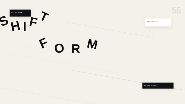 Typographic Choreography with Kinetic Motion Study and Shift Form Design