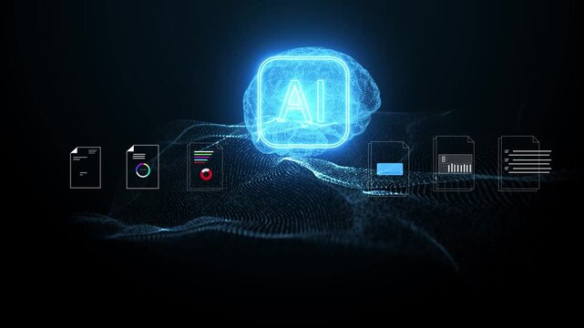 Ai Futuristic Document management concept, check electronic documents on digital documents on virtual screen Document Management System and displaying electronic files.