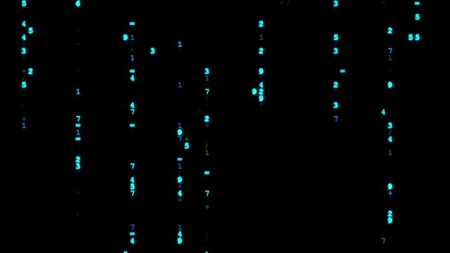 Green binary code numbers moving from left to right isolated on black and white background
