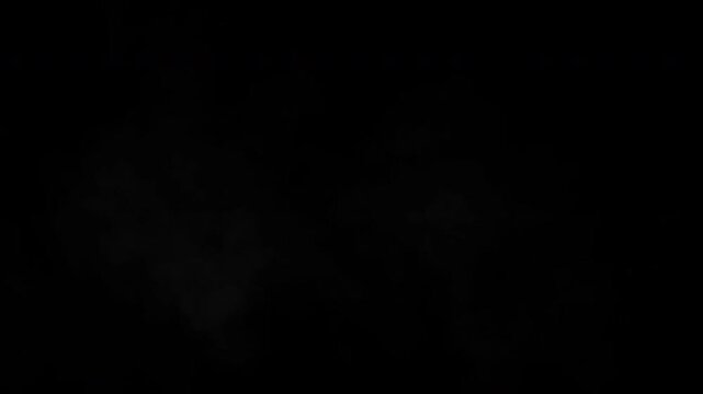 Full Gun Smoke Cloud Spread on Black Background Animation