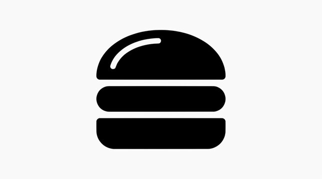 A minimalistic design of a juicy burger in monochrome style, ready to be devoured! 