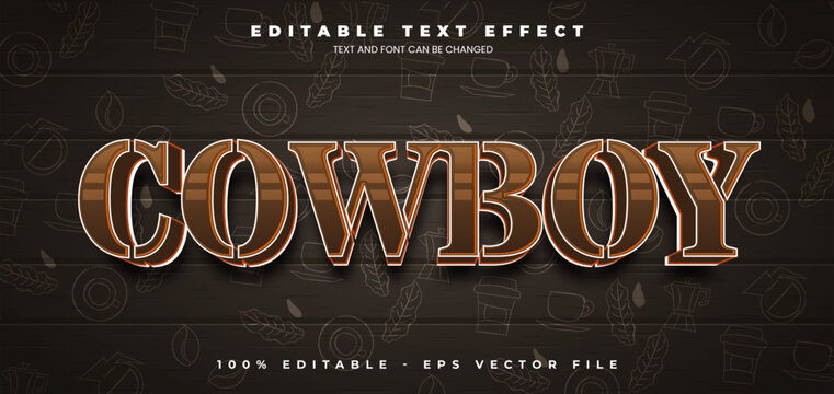 Cowboy Vintage cafe style editable text effect in Vintage trend style