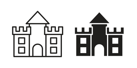 Palace icon in line design. editable stroke icon vector. EPS10 © rocky